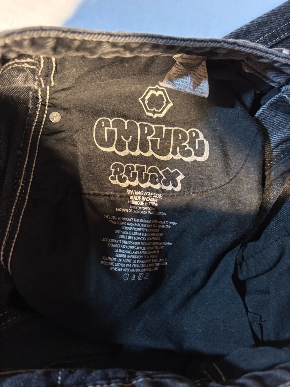Vtg Empyre Double Knee Cargo Y2K Skater Grunge Black Acid Wash Denim Jeans Sz 30 - Picture 4 of 12